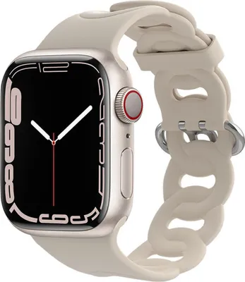 Produktbild von Strap-it Apple Watch Silikon Kettenarmband (Beige) - Große: 38 - 40 - 41mm