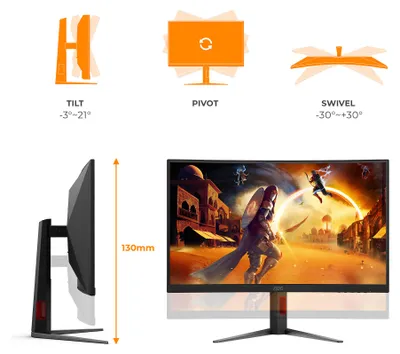 Produktbild von AOC G4 C27G4Z2, 68,6 cm (27"), 1920 x 1080 Pixel, Full HD, LCD, 1 ms, Schwarz, Rot