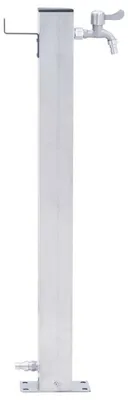 Obrázok produktu pre Vodný stĺp, nerezová oceľ, výška 100 cm, vhodný do záhrad, vrátane kohútika, štvorcová základňa