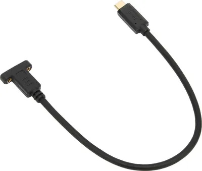 Image de USB Extension Cable 0.3M USB 3.1 Type C Male to Female 10Gbps Gold Plated Data Cable with Panel Mounting Screw Hole (Câble de données plaqué or USB 3.1 Type C mâle vers femelle avec trou de vis pour montage sur panneau)