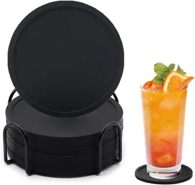 Image de Sous-verres en silicone pour boissons - Lot de 12