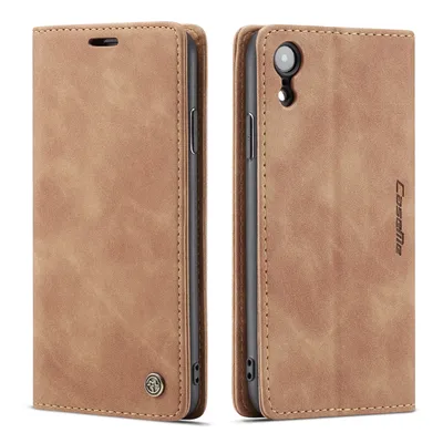 Produktbild von iPhone XR Hülle, Retro Kunstledertasche, Kartenfächer, Standfunktion Schutzhülle für iPhone XR Braun
