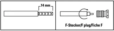 Produktbild von F-Stecker, 6,8 mm, schraubbar, 4 Stück (00205273)