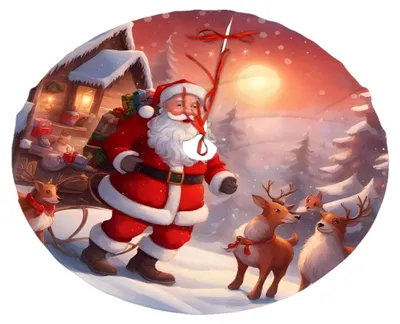 Produktbild von 91,4 cm Weihnachtsbaumrock mit Winter-Weihnachtsmann-Motiv für festliche Dekoration