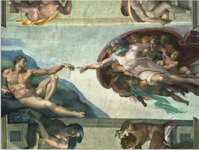 Produktbild von ARTland Wandbild Alu für Innen & Outdoor Die Erschaffung des Adam Größe: 120x90 cm