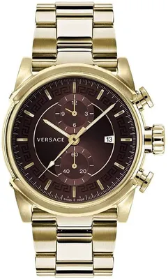 Produktbild von Versace Chrono Urban Herrenuhr Gold Edelstahl Braun Zifferblatt 44mm VEV400619