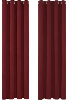 Zdjęcie produktu dla Zasłony zaciemniające, termiczne, z przelotkami, 245x140 cm, czerwone, zestaw 2 sztuki