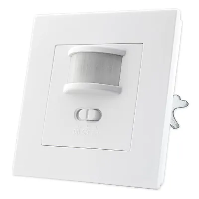 Produktbild von MasterLED PIR Bewegungsmelder Unterputz 230V – Infrarot Lichtschalter mit Zeit- & Dämmerungseinstellung, 160° Erfassung