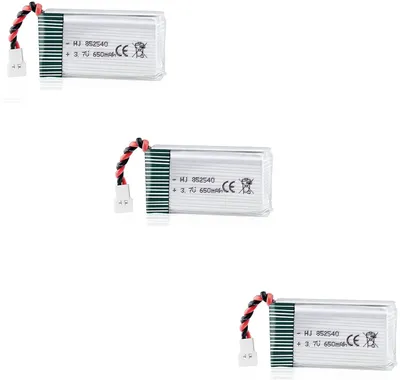 Obrázok produktu pre Sada 3 batérií LiPo 650mAh 3,7V 25C pre drony Syma X5C, X5 | Kompatibilné s Cheerson CX-30W, Skytech M68, Wltoys F949 | Optimálny výkon
