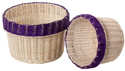 Productafbeelding van Ronde mand van stro, set van 2, Ø25H16 cm (set van 3)