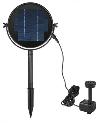 Produktbild von Decdeal 9 V 3,5 W Solarpanel, solarbetriebener Springbrunnen, buerstenloses Tauchwasserpumpen-Set fuer Vogelbad, Teich, Zug 190 l/h, 170 cm Hub