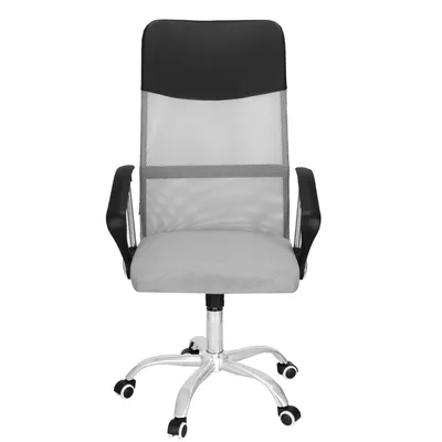 A studio shot of an office chair against a white background.