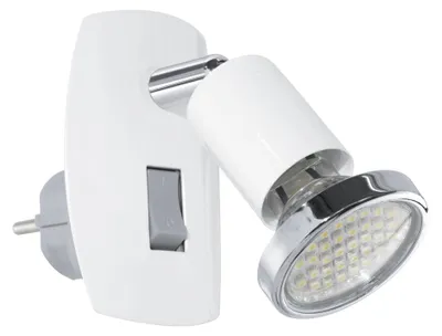 Productafbeelding van Witte stekkerspot Mini 4 met schakelaar