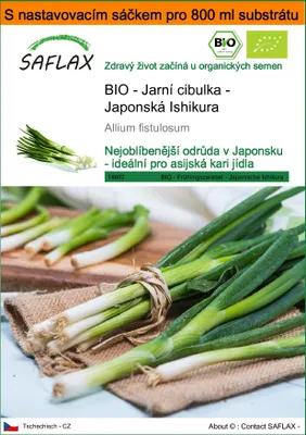 Obrázek produktu pro SAFLAX Garden in the bag - BIO - Jarní cibulka - Japonská Ishikura - Allium fistulosum - 150 Semena - S pěstebním substrátem v praktickém samovztyčovacím sáčku