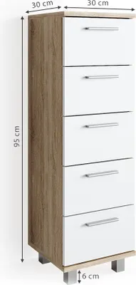 Obrázek produktu pro Skříňka do koupelny Vicco Ilias Sonoma 30 x 95 cm, Model 30831