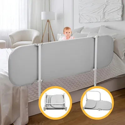 Produktbild von Jayseuw Faltbares Baby-/Kinderbettgitter 180x45CM, Oxford-Stoff Grau