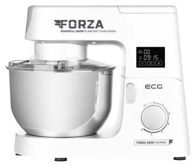 Produktbild von ECG FORZA 5500, 6,5 l, Edelstahl, Weiß, Schleifen, Mixen, 1,15 m, LED, Edelstahl