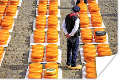 Produktbild von MuchoWow® Poster Gouda - Käse - Markt 120x80 cm - Bilder