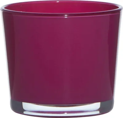 Produktbild von INNA-Glas Glasübertopf Alena, Magenta, 12,5 cm, Ø 14,5 cm - Deko Übertopf
