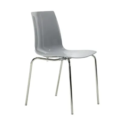 Produktbild von Moderne Design Stühle Lollipop Grand Soleil mit Stahlbeinen und Kunststoffsitz - Grau