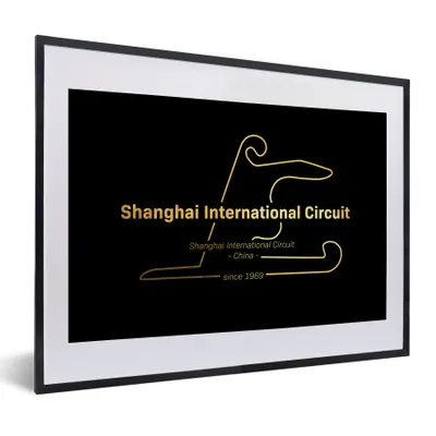 Produktbild von MuchoWow® Gerahmtes Poster Formel 1 - Shanghai - Rennstrecke 40x30 cm - Poster mit Schwarzem Bilderrahmen Wandposter Rahmen Foto Bilder - Bilderrahmen - Poster im Rahmen