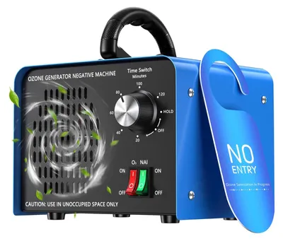 Zdjęcie produktu dla Generator ozonu o wydajności 100 000 mg/h, urządzenie z jonami ujemnymi i timerem 120 minut, oczyszczacz powietrza do usuwania zapachów, przeznaczony do użytku w samochodzie, domu, dla zwierząt domowych, w przypadku dymu i innych zanieczyszczeń