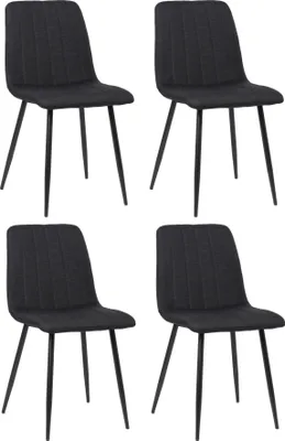 Produktbild von 4er Set Stühle HLO-CP47 Stoff schwarz