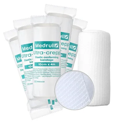 Produktbild von Mullbinden Set 15 Stück 10cm x 4m Hochelastisch Viskose Polyamid