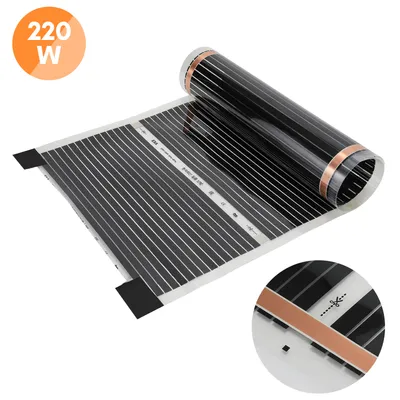 Productafbeelding van Jayseuw verwarmingsfolie, 220 Watt/m², verwarmingsfolie-set, geschikt voor vloerverwarming van 7m², infrarood, afmetingen: 200x50 cm (per stuk)