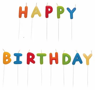 Productafbeelding van Amscan Verjaardagskaarsje Happy Birthday 7,5 Cm 13 Stuks