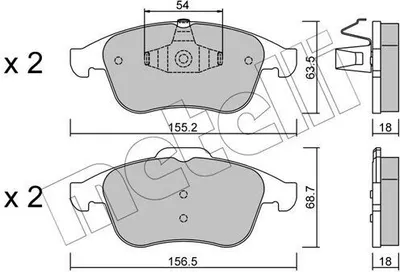 Produktbild von METELLI Bremsbeläge Satz Vorne Bremsklötze für RENAULT LAGUNA III Grandtour (KT0/1) 22-0803-0
