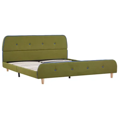 Image de vidaXL Cadre de lit Vert Tissu 140x200 cm