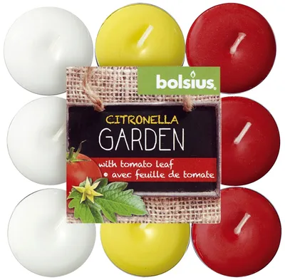 Obrázek produktu pro Bolsius 103626947113, Kulatý, Červená, Bílá, Žlutá, Citronela, 18 kusů