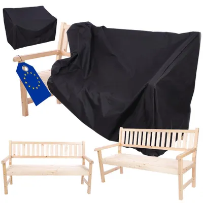 Produktbild von MODO24 Gartenbank Holz, 3-Sitzer, Schutzhülle Cordura, Friesenbank, Parkbank, Massivholz, 90x154x70 cm, Natur Imprägniert, MIRA