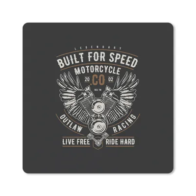 Produktbild von MuchoWow® Mauspad Mousepad Mancave - Flügel - Vintage - Motor 20x20 cm - Mousepads - Maus Mat - Pad - Mausunterlage - Desk Mat - Bureauartikeln
