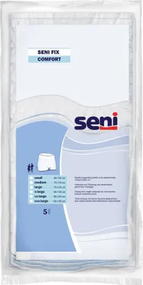A product package for Seni Fix Comfort fixative pants.