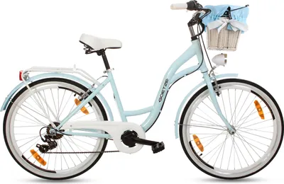 Produktbild von Goetze Mood 26 | 17 Zoll City Bike Damen Fahrrad, Komfortrahmen, 6- Gang Shimano Tourney, V-Brake Bremsen, Korb mit Bezug!