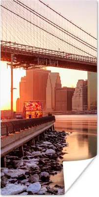 Produktbild von MuchoWow® Poster New York - Brooklyn - Brücke 60x120 cm - Wandschmuck