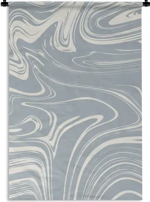 Produktbild von MuchoWow® Wandteppich Wandbehang Marmor - Blau - Linie 60x90 cm Tapisserie Dekoration Wandtuch - Foto-Teppich - Abwaschbar