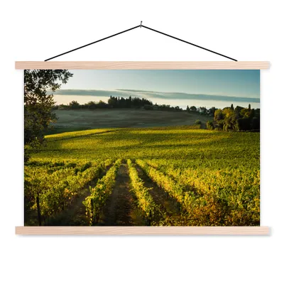 Produktbild von MuchoWow® Textilposter Toskana - Landschaft - Wein 60x40 cm mit holzfarbenen Rahmen - Bilder