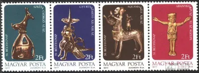 Produktbild von Briefmarken Ungarn 1977 Mi 3209A-3212A Viererstreifen (kompl.Ausg.) postfrisch Kunstschätze