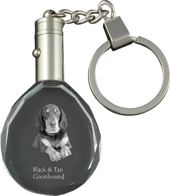Immagine prodotto di Cane procione nero I - ciondolo con foto del cane, ciondolo in cristallo per chiavi in confezione regalo, un regalo unico da Art-Dog