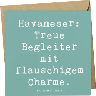Produktbild von Mr. & Mrs. Panda Grußkarte Spruch Havaneser Charme - Meeresbrise - Geschenk, Familie, Hunderassen Charakter, Klappkarte, Vielfalt, Eigenschaften, Hundeliebhaber, Spiel