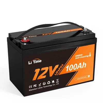 Image de Batterie LiFePO4 12 V 100 Ah LiTime avec tapis chauffant, système de stockage d'énergie pour camping-car, bateau et onduleur