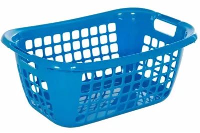 Produktbild von 32 Liter Wäschekorb 55x38x23cm Korb Wäschewanne Plastik Griffen Kunststoff (Blau)