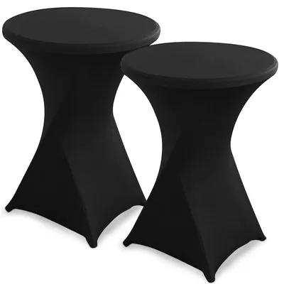 Obrázek produktu pro 2 kusy elastických, kulatých potahů na stůl, průměr 80-85 cm, barva černá
