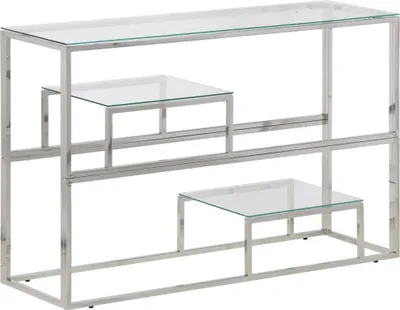 Produktbild von vidaXL Konsolentisch Silbern Edelstahl und Hartglas