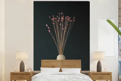 Produktbild von MuchoWow® Fototapete für Wohnzimmer oder Schlafzimmer Wandtapete Vinyl Motivtapete Rosa - Blumen - Stilleben - 225x350 cm - Schlafzimmer tapete