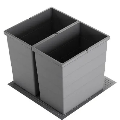 Produktbild von Hailo Abfallsammler 3301772 Allegro 380 Einsatz 2x 28 Liter Dunkelgrau