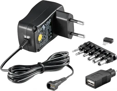 Produktbild von EcoFriendly Universal Netzteil 600 mA 3-12 V mit 8 DC + 1 USB Adapter Netzstecker